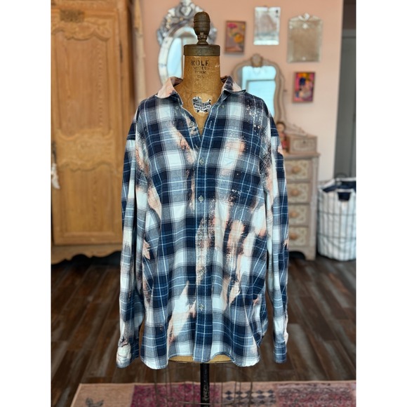 Upcycled/Reworked Flannel Shirt| "Adults Only!" Vintage Patchwork| Grunge| XL - Picture 5 of 5